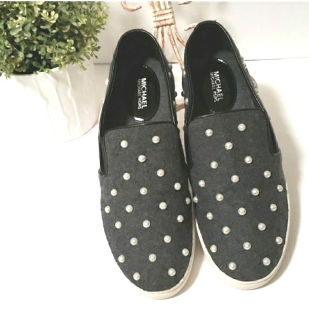 Michael Michael Kors Keaton Slip On Shoes Flannel Pearls 8.5